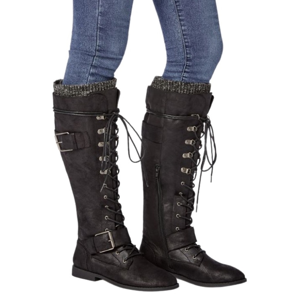 JUST FAB Tall Lace-up Boot